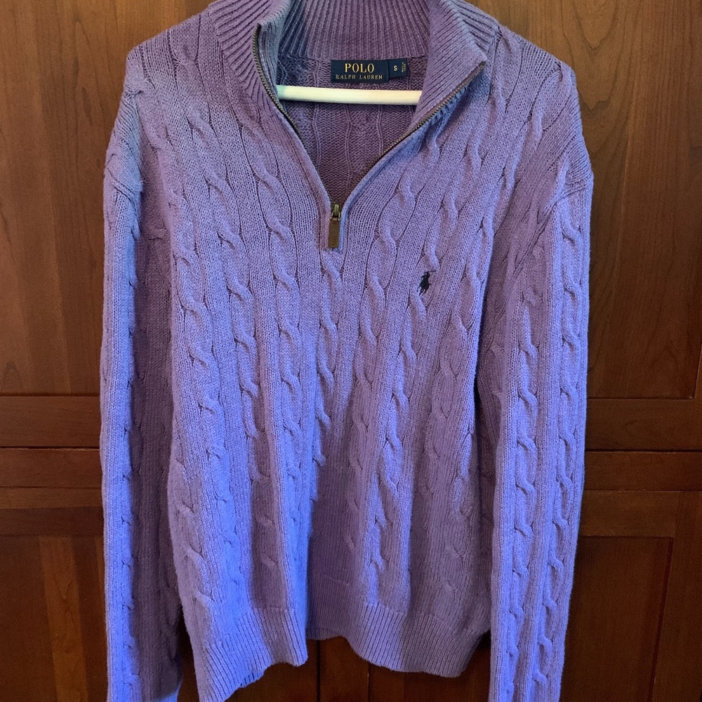 Polo by Ralph Lauren Purple Cable Knit Sweater